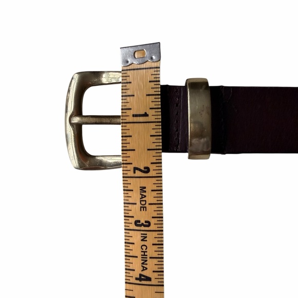 Heavy Brown Leather and Brass Amiee Lynn Belt, L 32”-34” main image 9